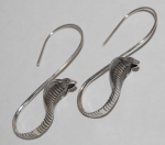 Cobra Snake Earrings - sterling silver