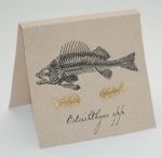 Skeleton Fish Natural History Earrings - gold