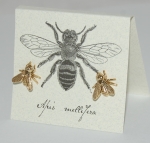 Large Bee Natural History Earrings - gold