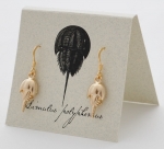 Horseshoe Crab Dangle Earrings - gold