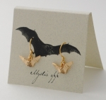 Bat Earrings french wire - gold