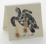 Sea Turtle french wire earrings - gold