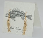 Fish Skeleton french wire earrings - gold