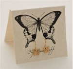 Butterfly Dangle Natural History Earrings - gold