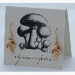 Mushroom Dangle Natural History Earrings - gold