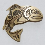 Salmon Pin - brass