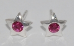 Star Earrings - Rose Crystal
