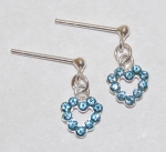 Heart Dangle Earrings - aquamarine