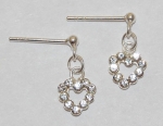 Heart Dangle Earrings - clear diamond