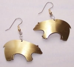 Bear Earrings - brass