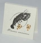 Lobster Natural History Earrings - gold