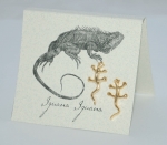 Iguana Natural History Earrings - gold